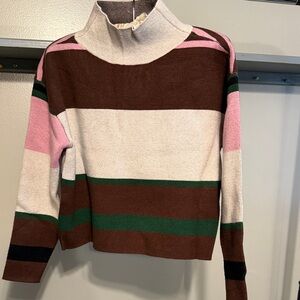 Maeve Multicolor Striped Mockneck Sweater